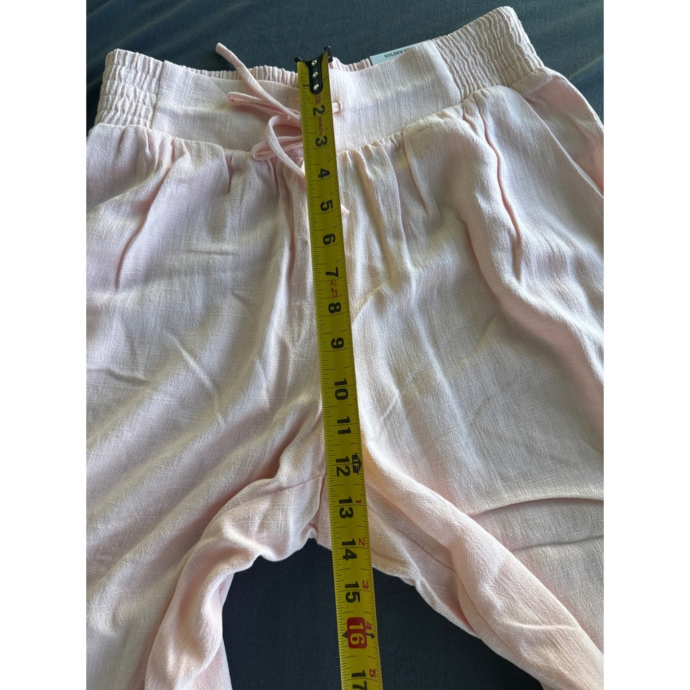 JM Collection Womens Wide Leg Smocked Waist Drawstring Pants Pink Small NWT - Picture 5 of 6